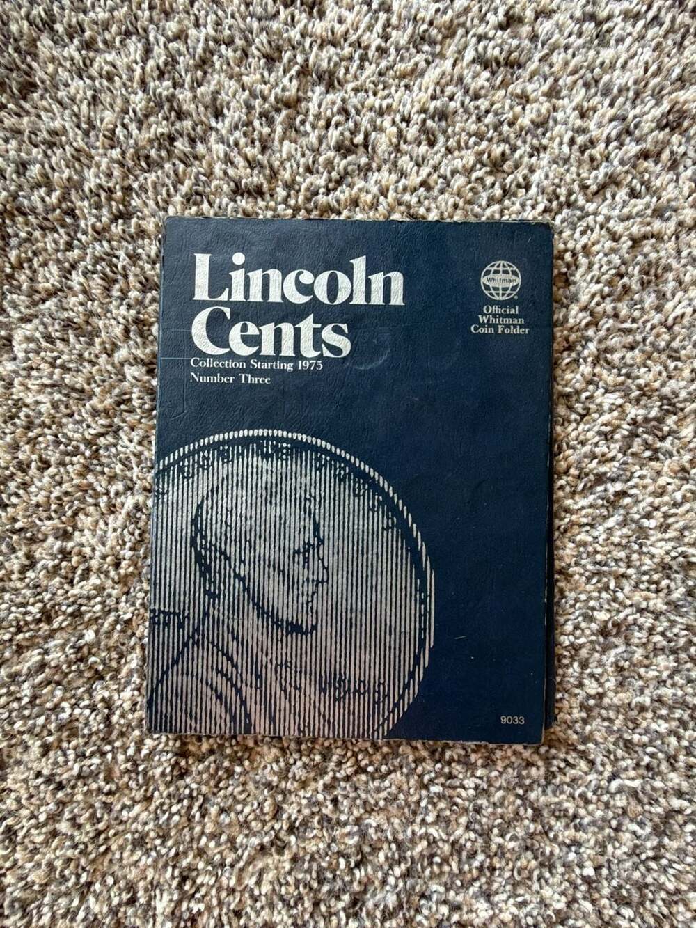 Whitman 9033 Lincoln Cents Collection Starting 1975 Coin Folder with Partial Pen